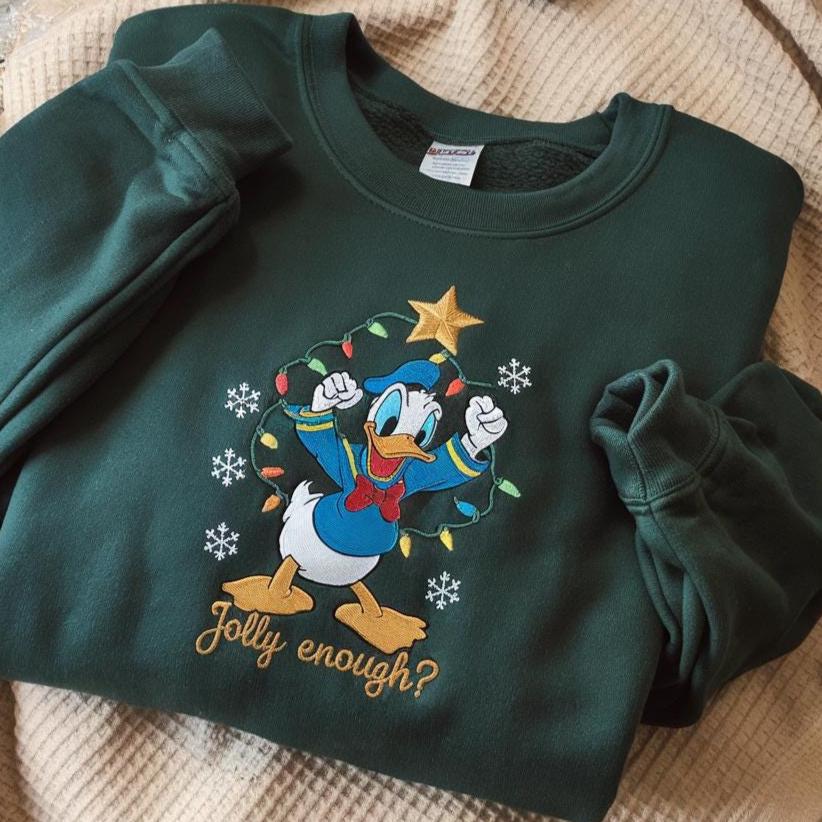 Embroidered Christmas Donald Sweatshirt - Donald Festive Sweatshirt
