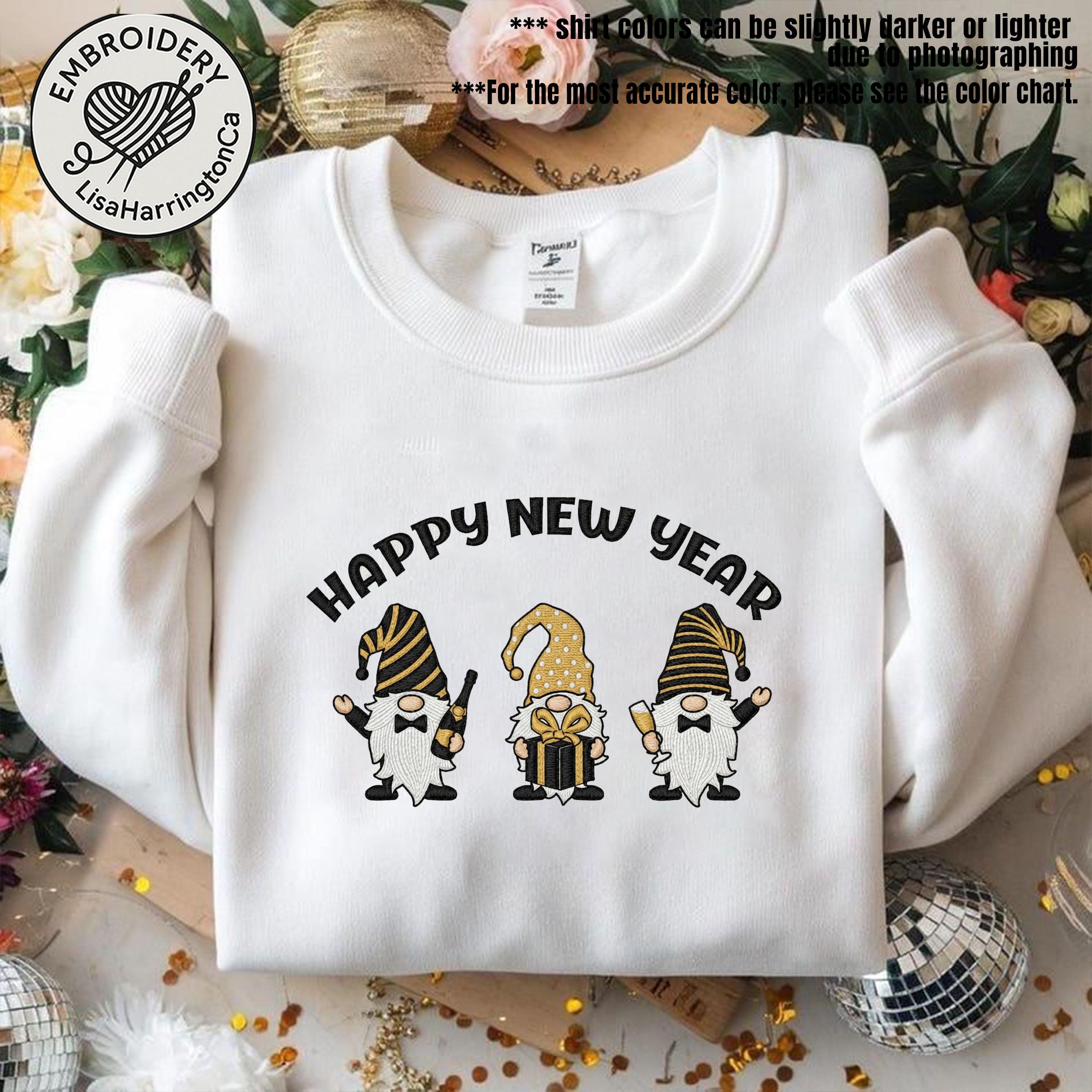 Embroidered Happy New Year Sweatshirt - Hello 2026 Shirt