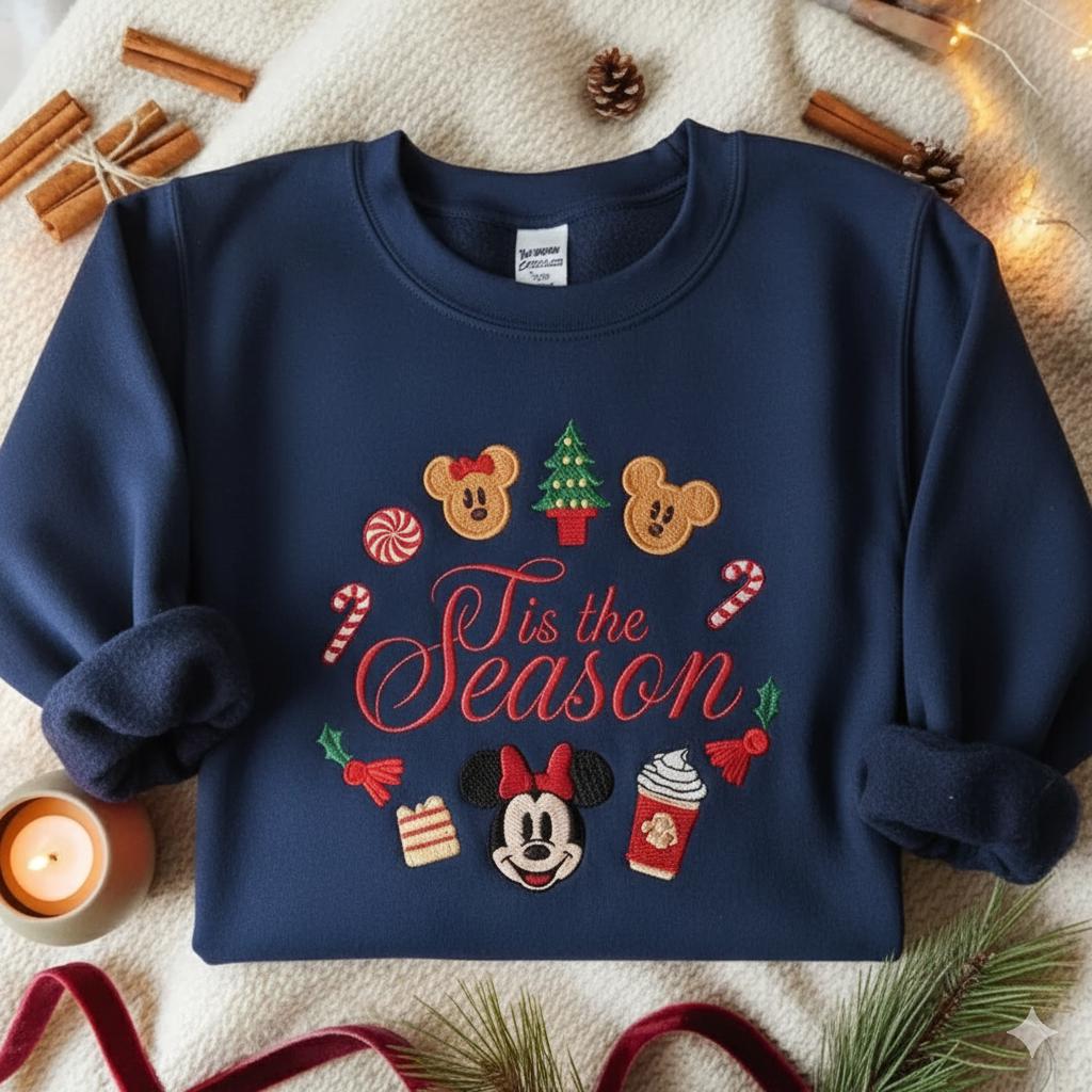 Embroidered Minnie Season Sweatshirt Minnie Holiday Treats Sweatshirt