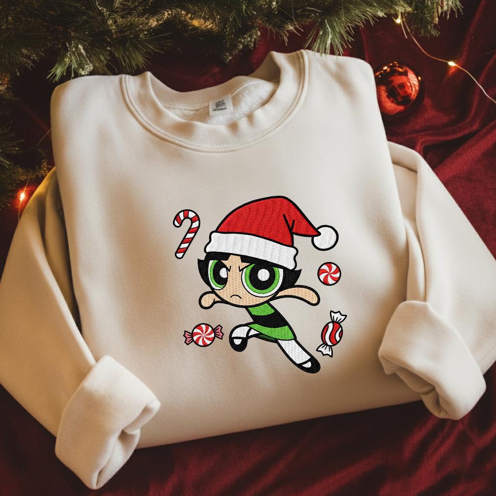 Embroidered Bubbles Christmas Sweatshirt - Christmas Embroidered Sweatshirt
