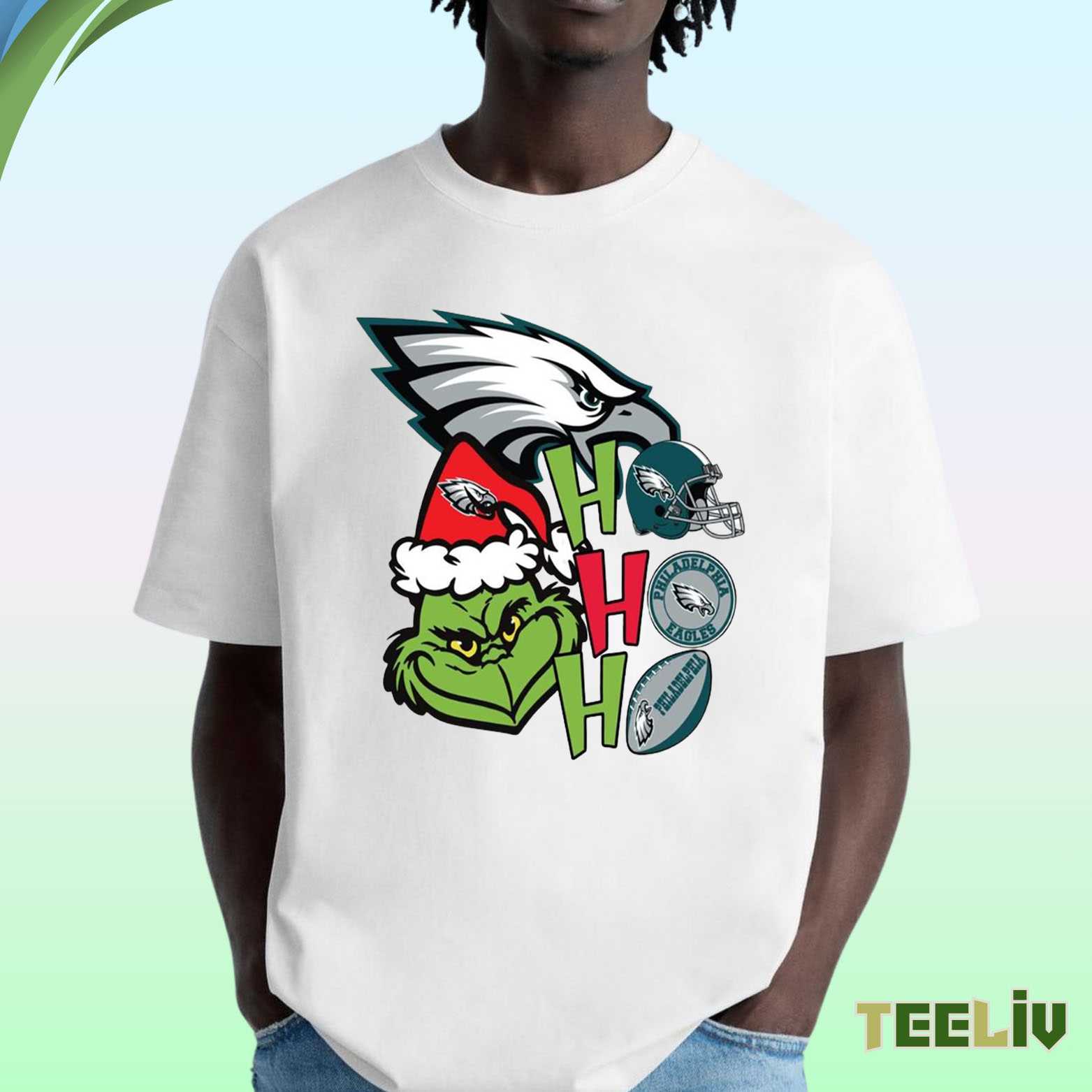 Philadelphia Eagles T Shirt - Grinch Ho Ho Ho Tee