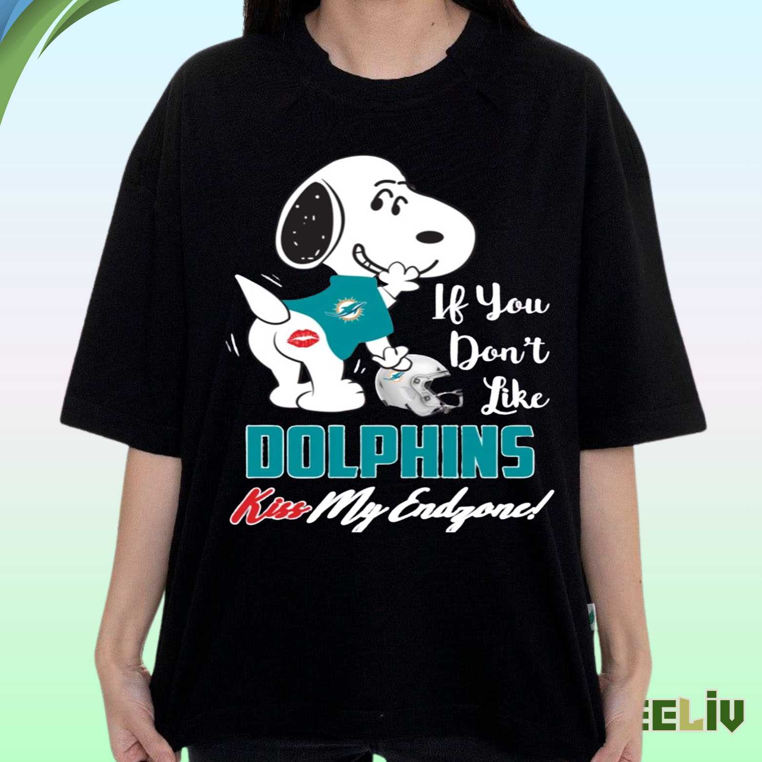 Miami Dolphins Snoopy Shirt – Funny Kiss My Endzone Football T Shirt