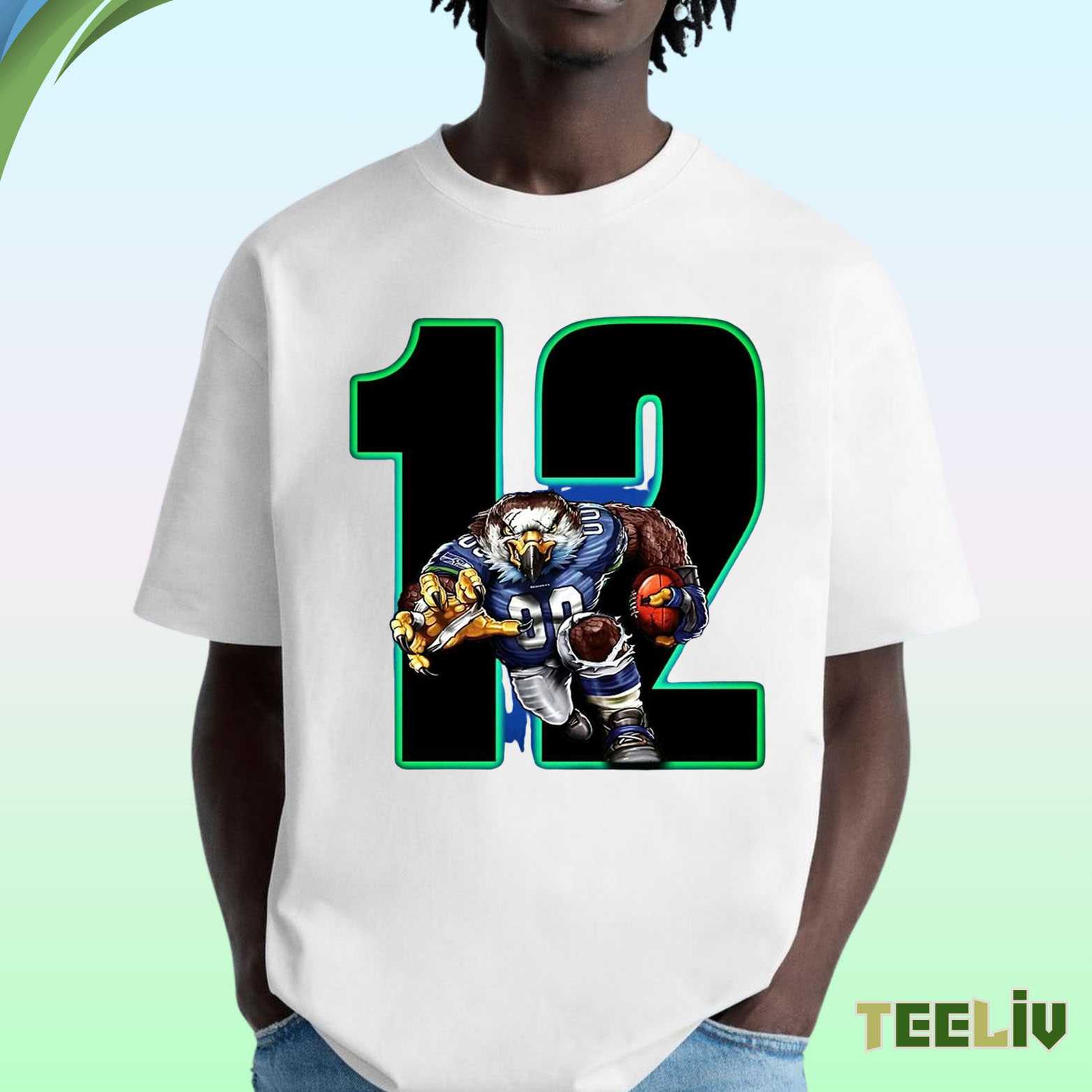 Seattle Seahawks 12th Man Eagle Graphic Tee – Bold Fan Spirit Shirt