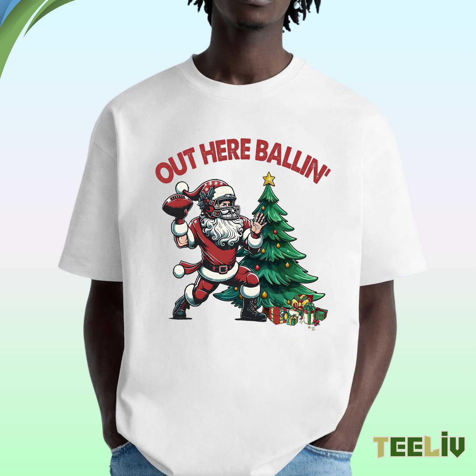 Ballin Santa T Shirt – Football Christmas T Shirt