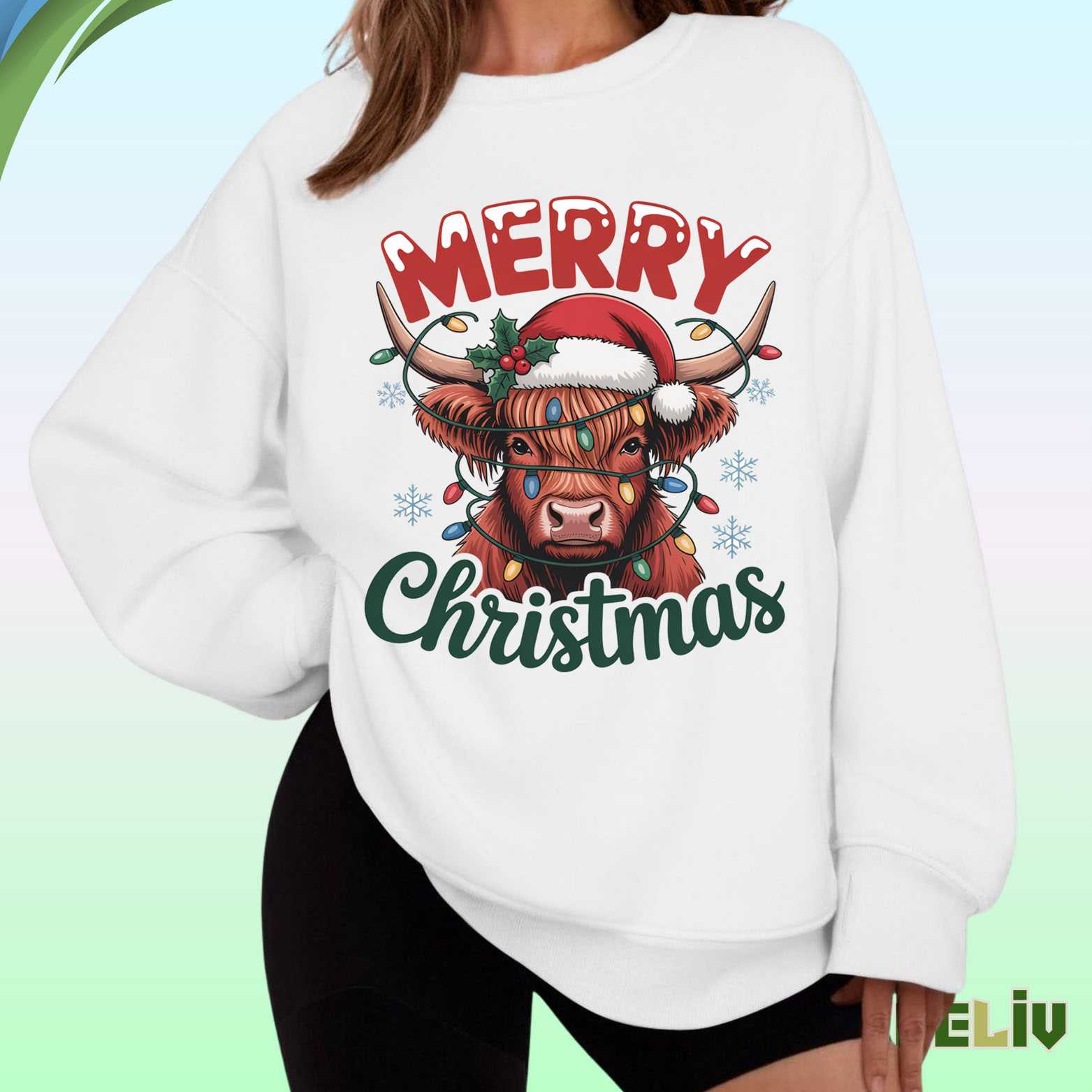 Highland Cow Sweatshirt – Merry Christmas Sweatshirt