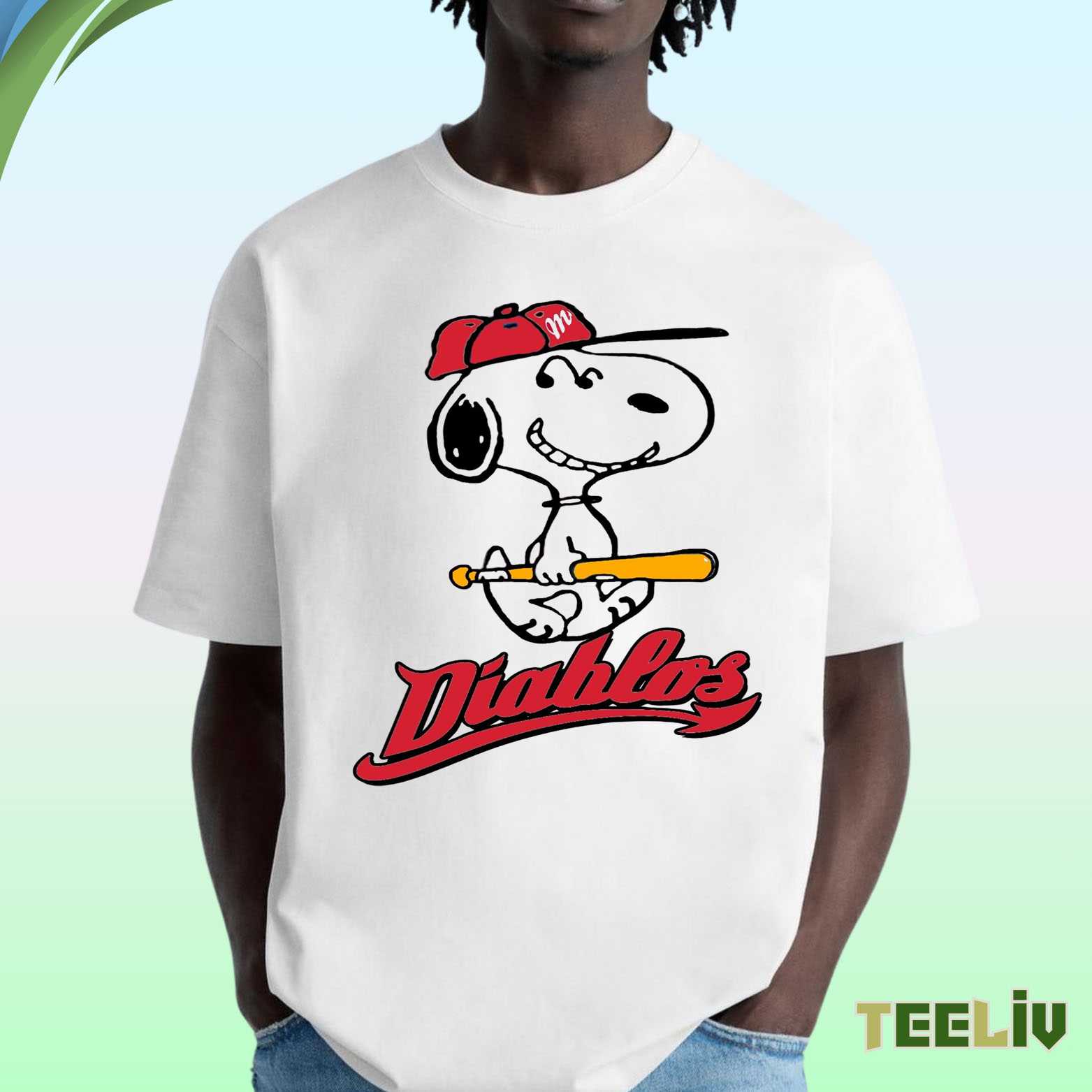 Snoopy Diablos Baseball Tee – Playful Sporty Vibes