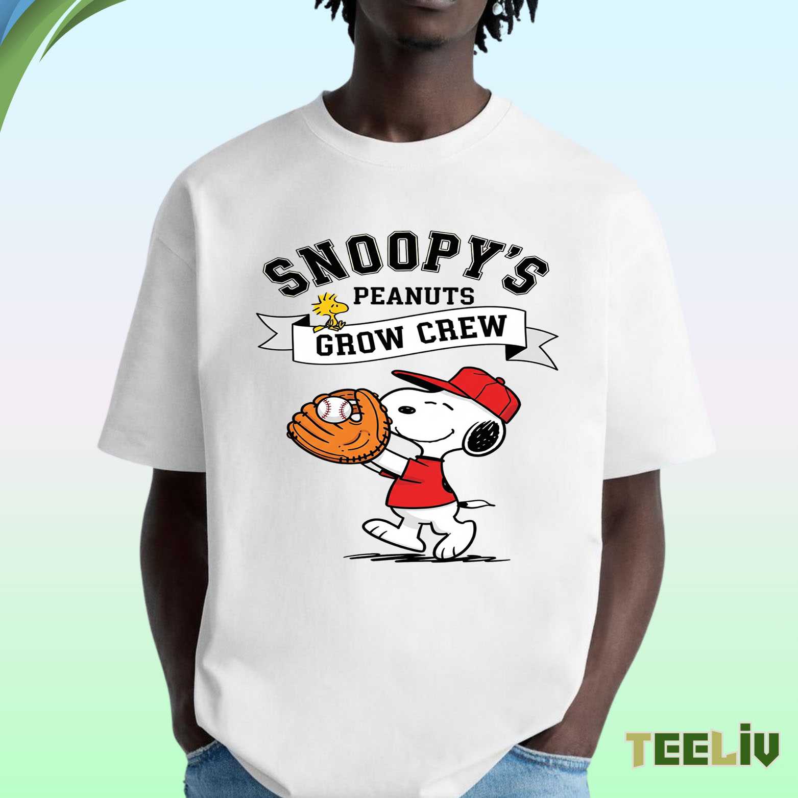 Snoopy Peanuts Grow Crew Baseball Tee – Playful Vintage Style
