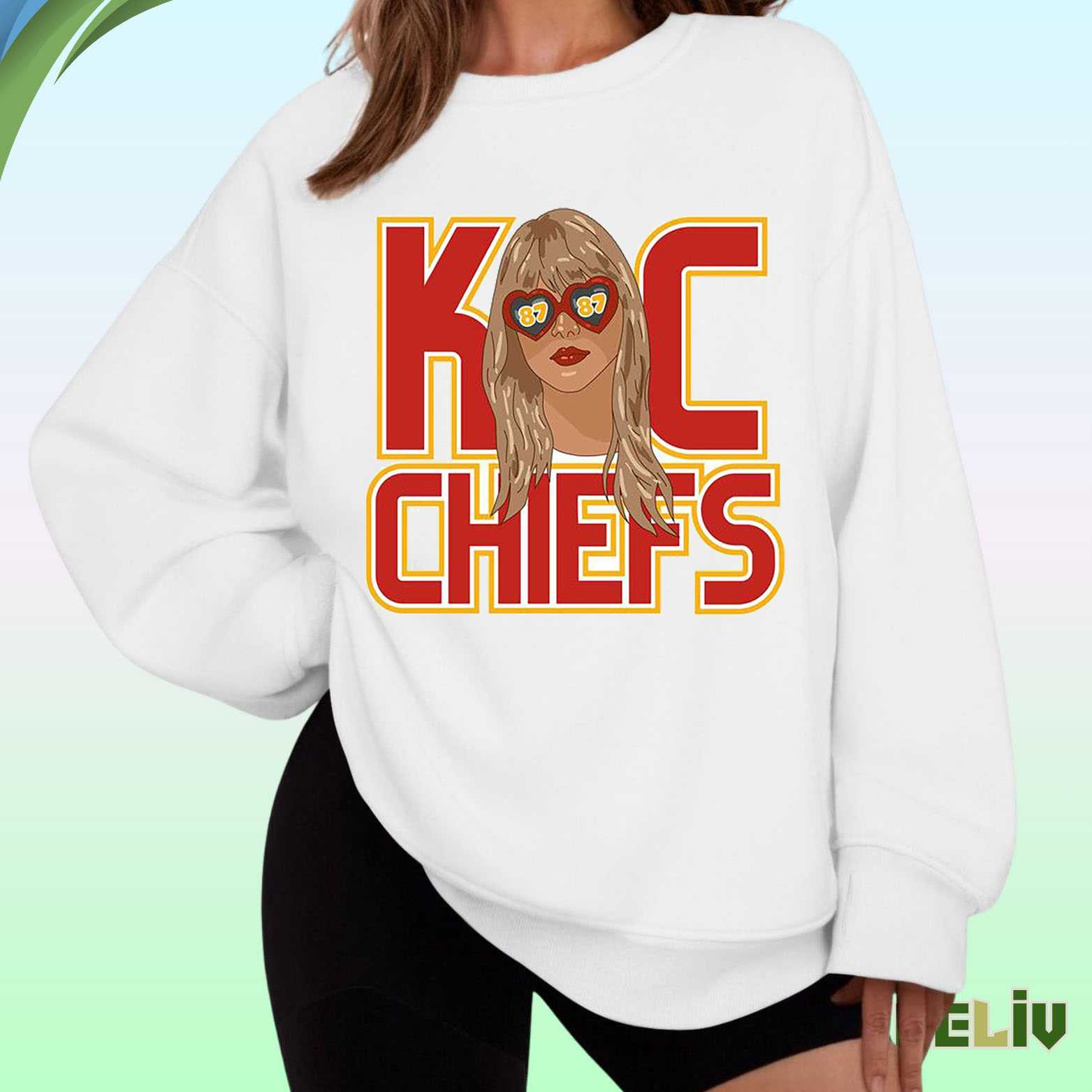 Kc Chiefs Sweatshirt – Heart Glasses Sweatshirt