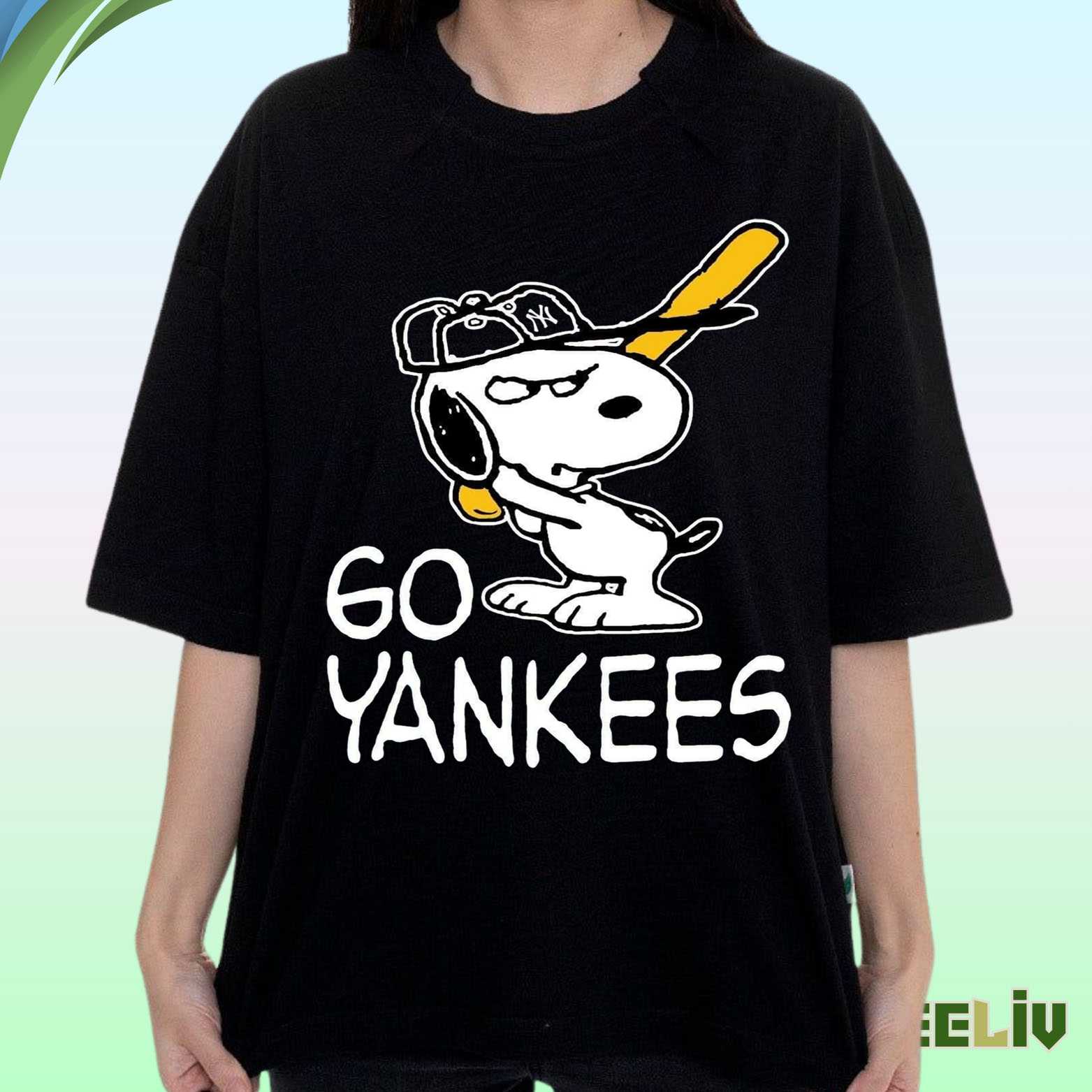 Snoopy Yankees T Shirt – Go Yankees Baseball Fan Tee