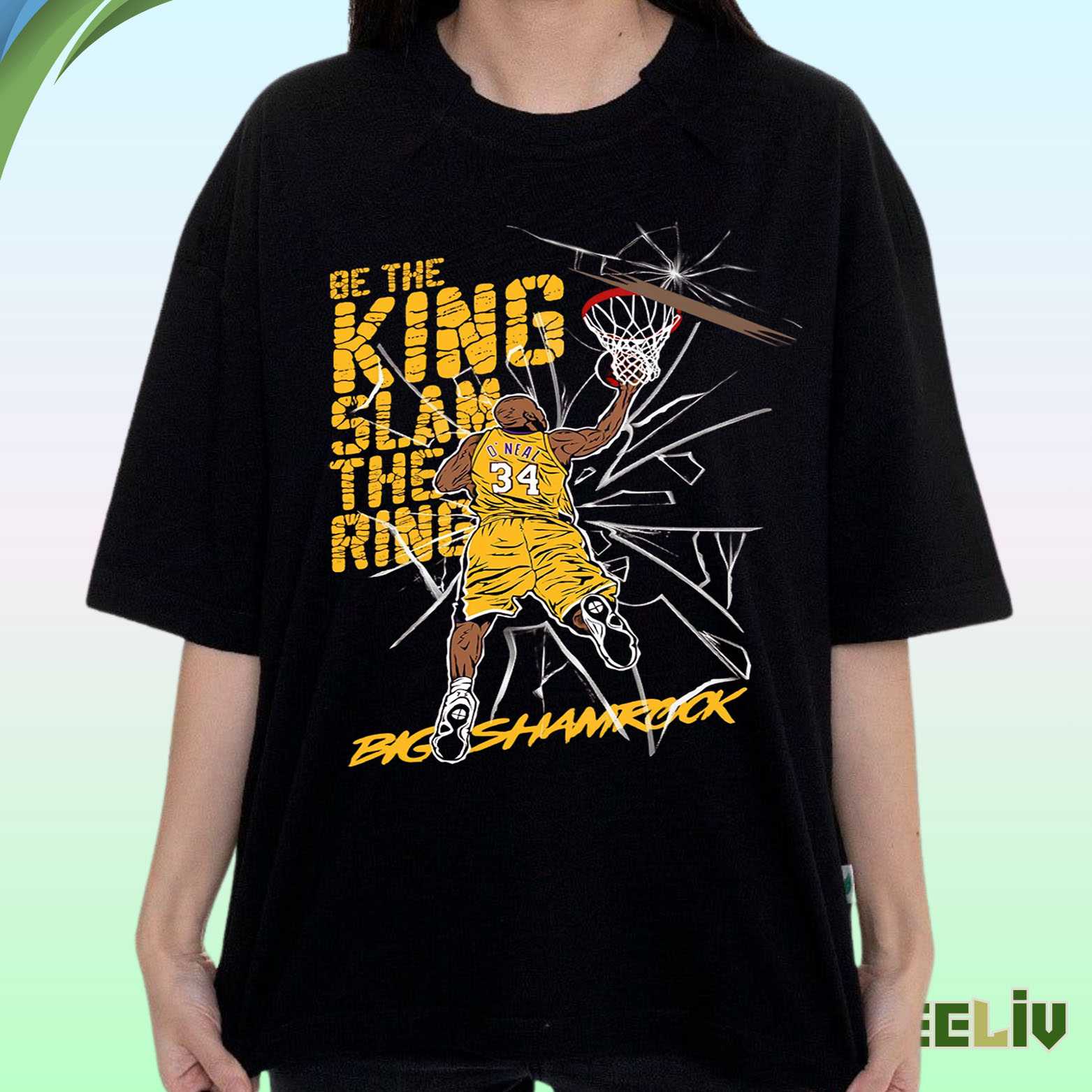 Shaquille O Neal Dunk T Shirt – Big Shamrock Lakers Tribute Tee