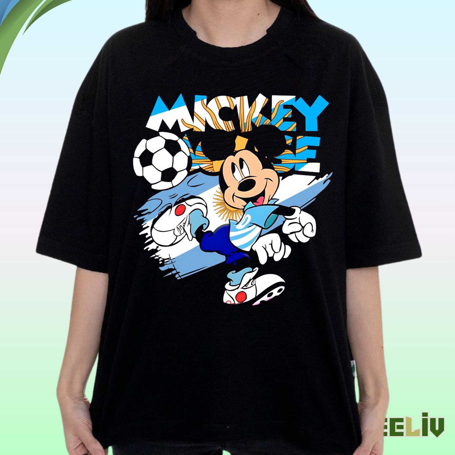 Mickey Soccer Argentina Tee – Playful Football Style