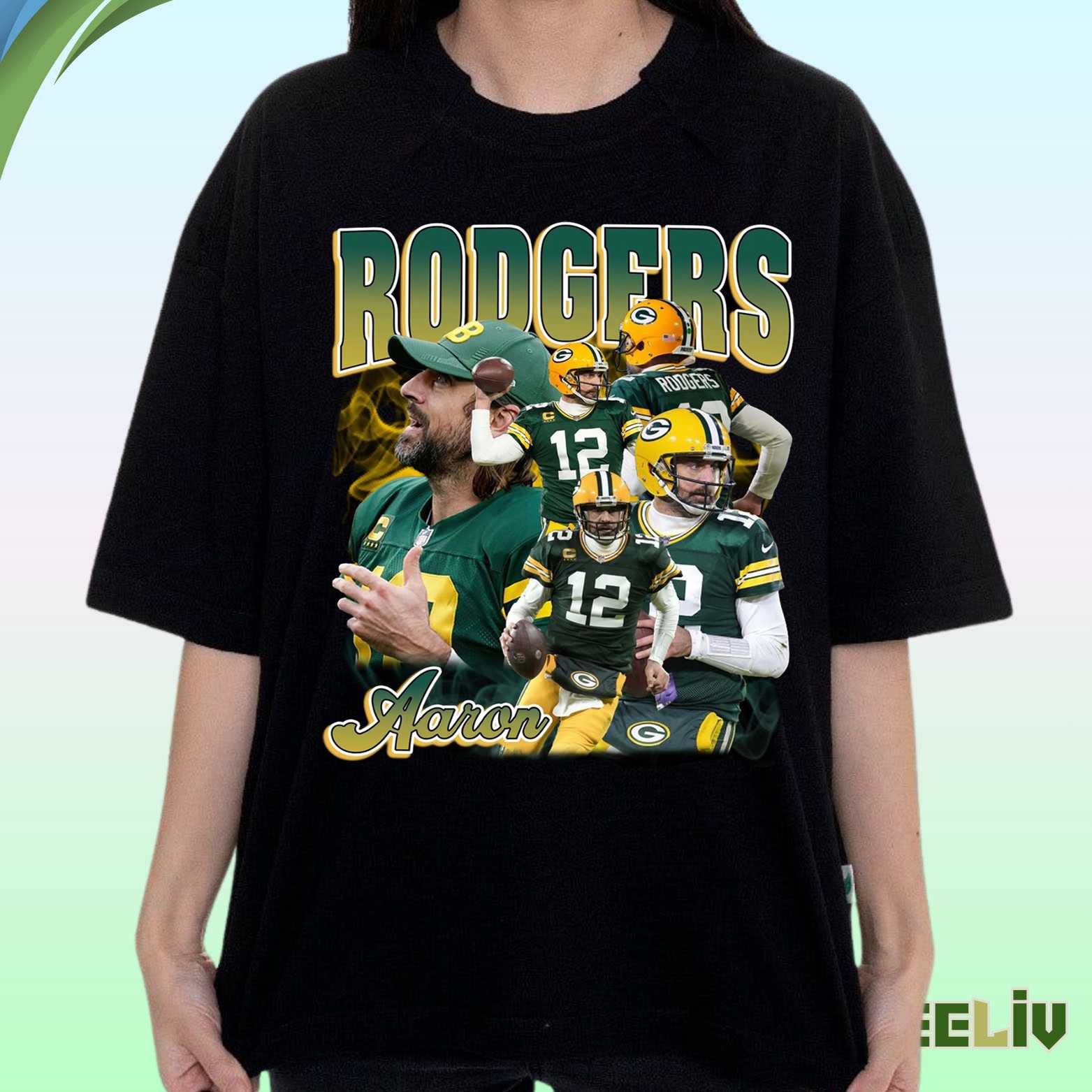 Green Bay Packers T Shirt - Aaron Rodgers Vintage