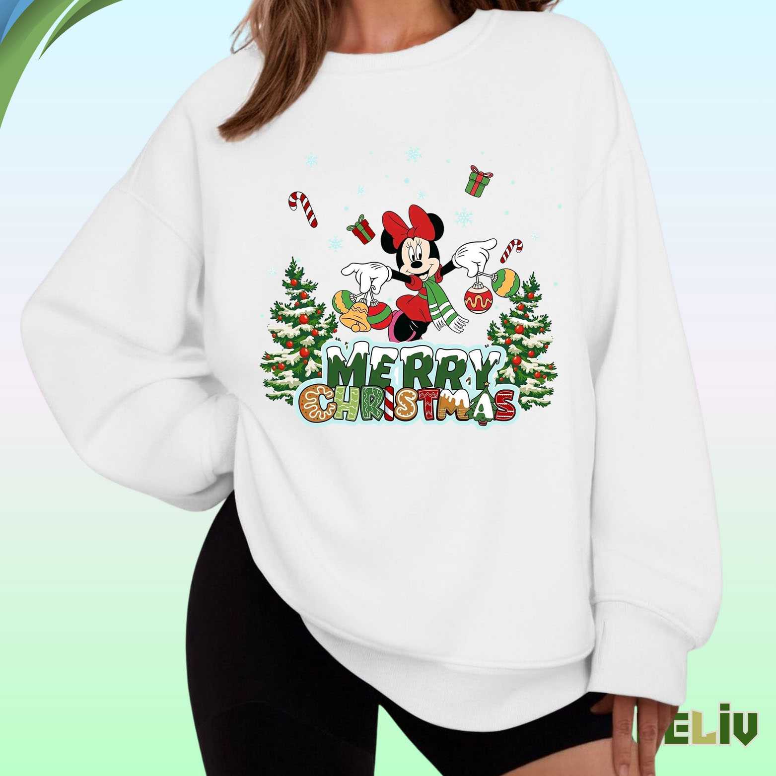 Classic Minnie Mouse Festive Merry Christmas Sweatshirt
