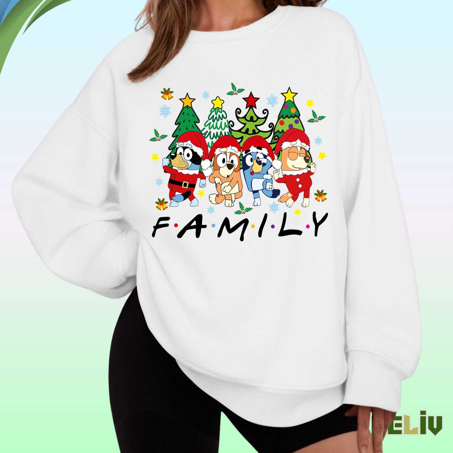 Bluey Heeler Family Christmas Friends Style Sweatshirt