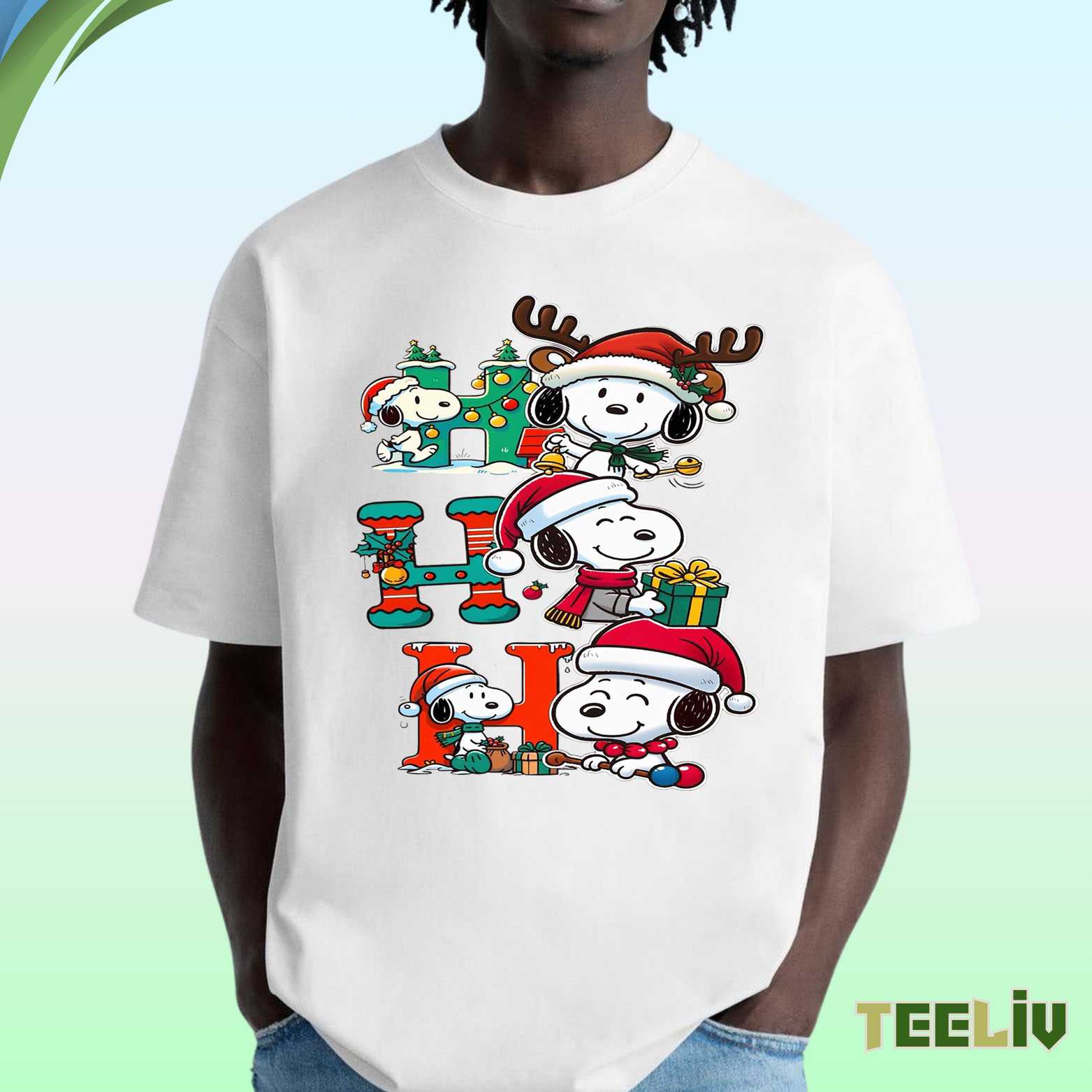 Snoopy & Woodstock Ho Ho Ho Christmas T Shirt