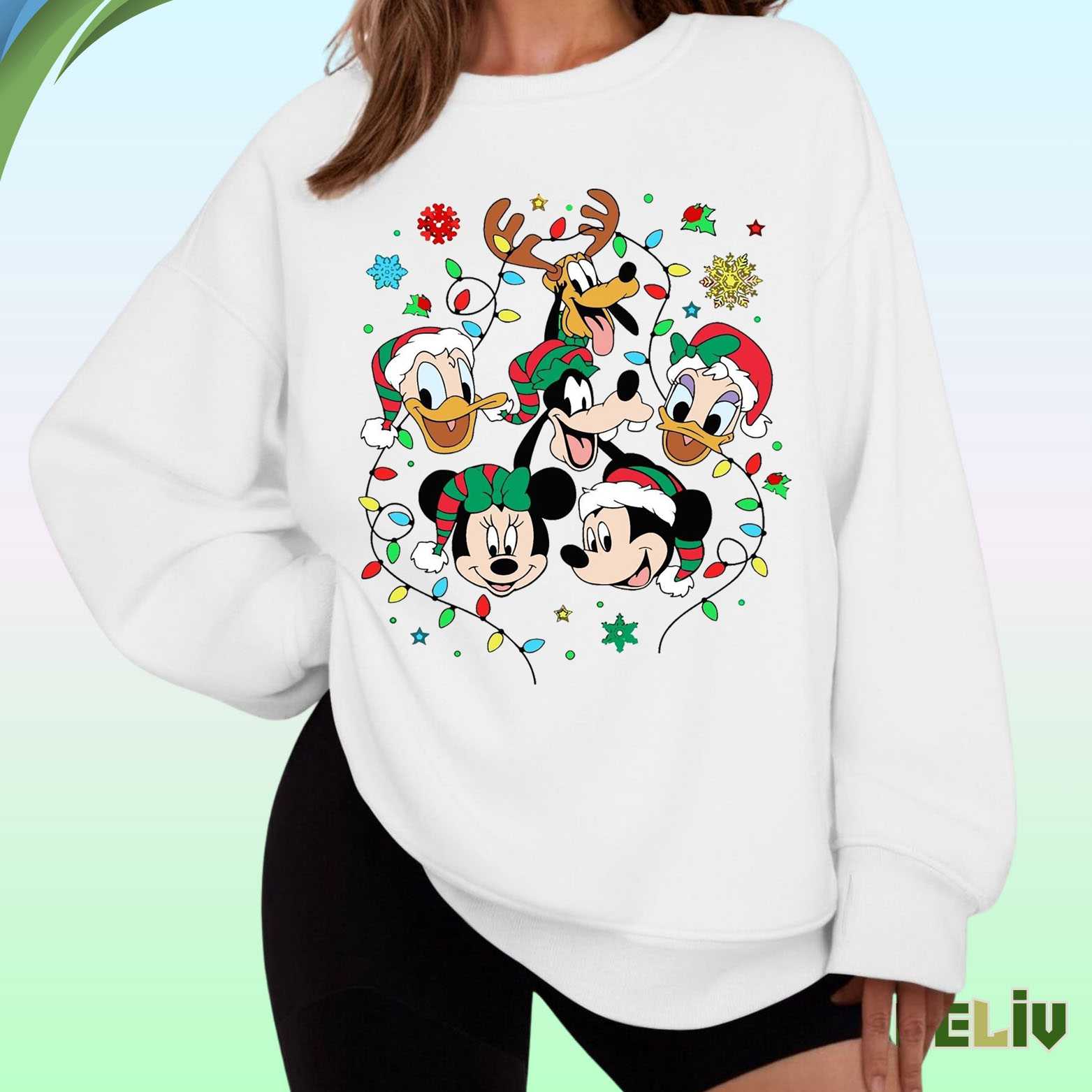 Disney Friends Christmas Sweatshirt Festive Holiday Pullover