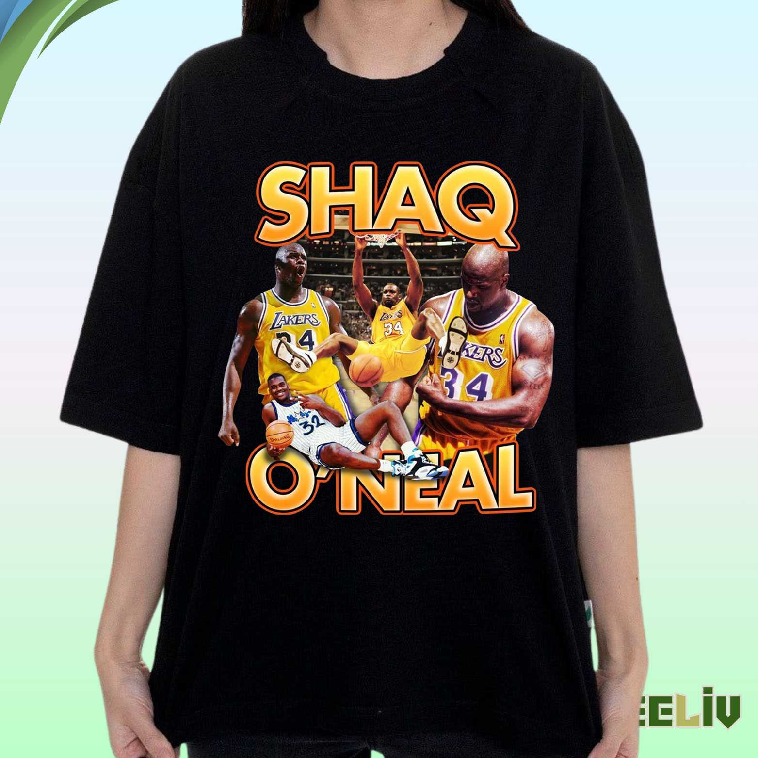 Shaquille O Neal Lakers Collage T Shirt – Basketball Legend Tee