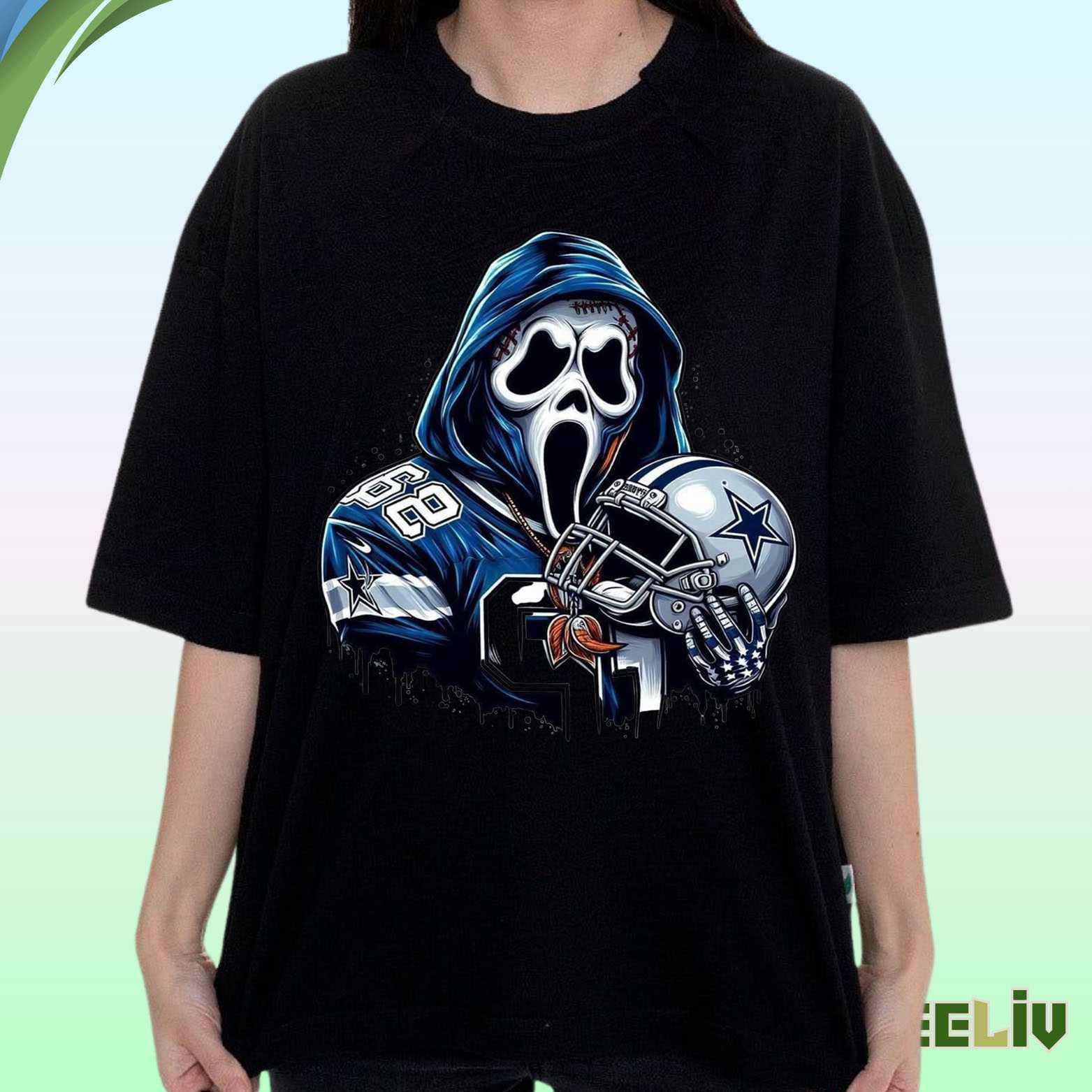 Dallas Cowboys Scream Mask Tee – Scary Cool Football Fan Shirt