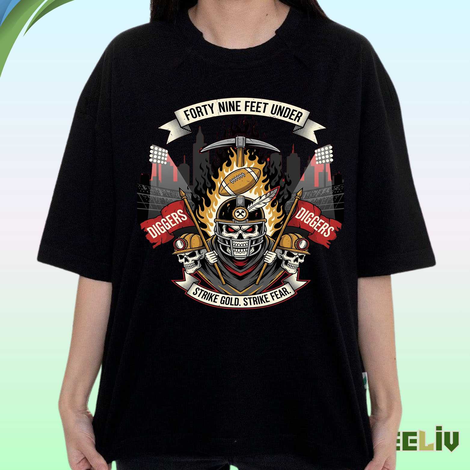 San Francisco 49ers T-Shirt - Diggers Skull Graphic