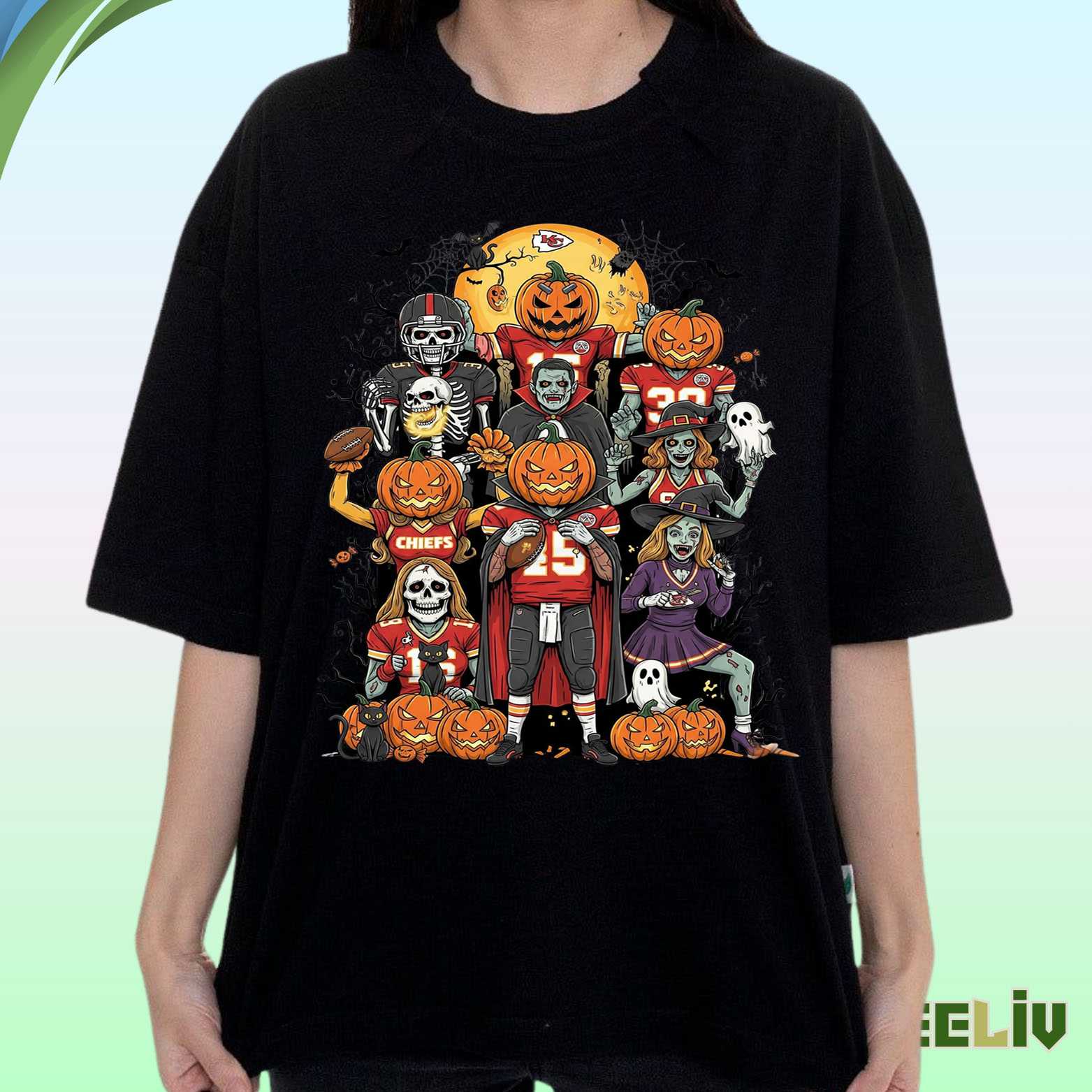Kansas City Chiefs Halloween T Shirt – Spooky Football Pumpkin Tee