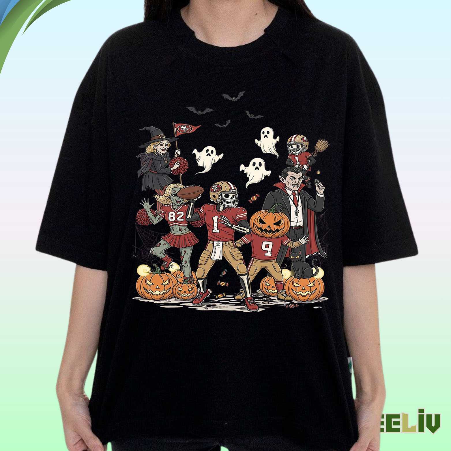 San Francisco 49ers Halloween Shirt – Spooky Football Pumpkin Tee