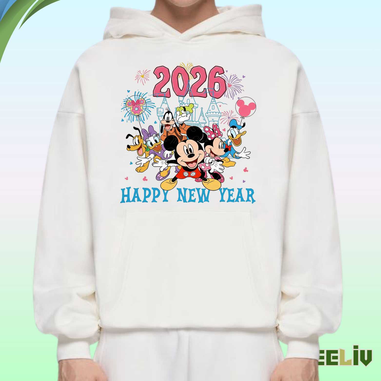 Mickey And Friends New Year 2026 Hoodie - Disney Castle Celebration