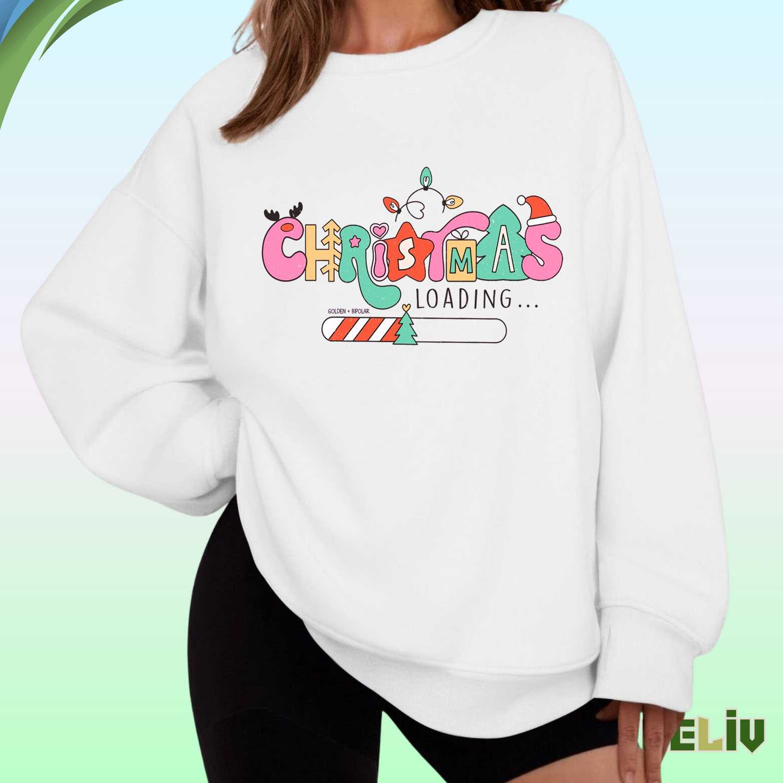 Christmas Loading Progress Graphic Crewneck - Retro Pastel Christmas Loading Bar