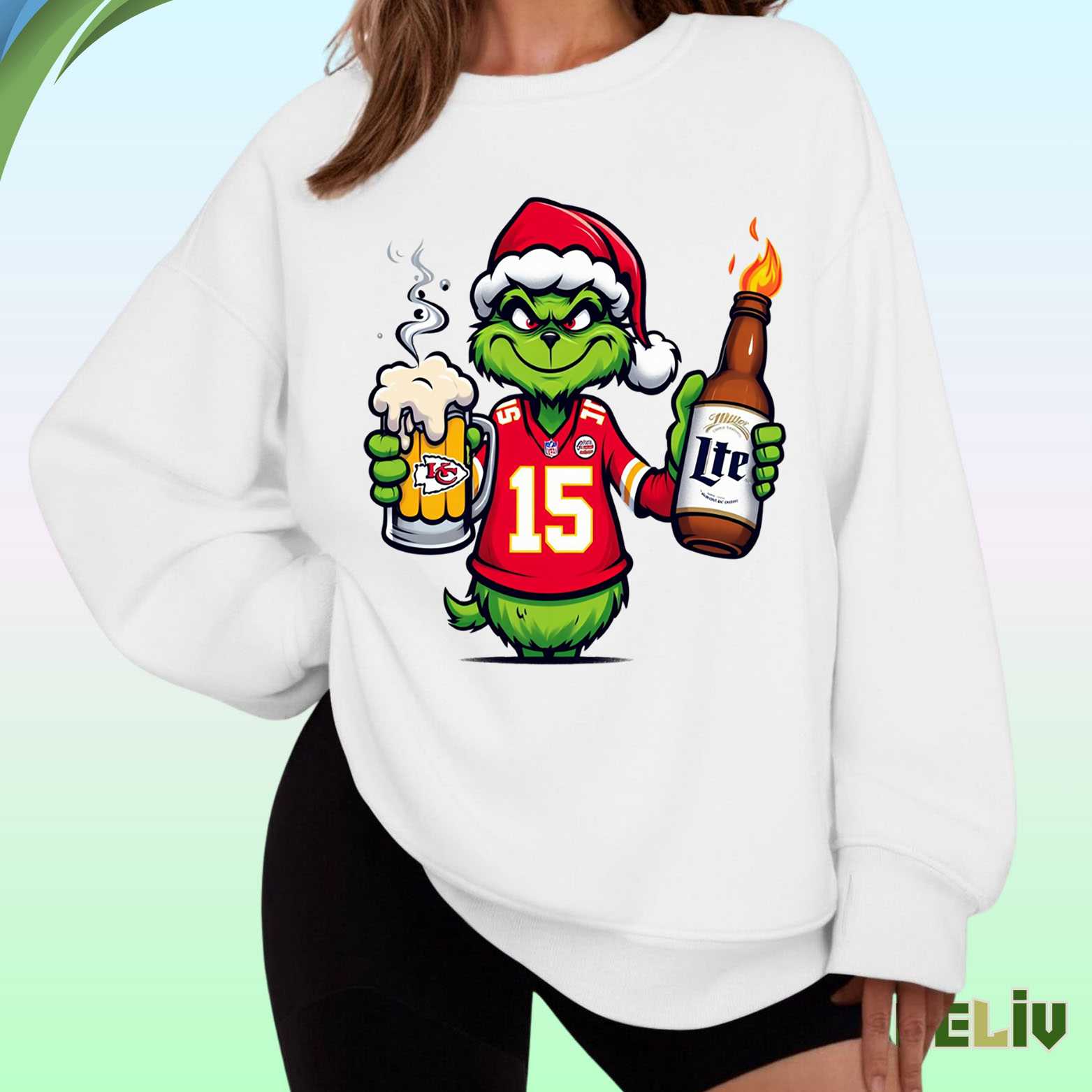 Chiefs Grinch Christmas Sweatshirt - Football Holiday Merch