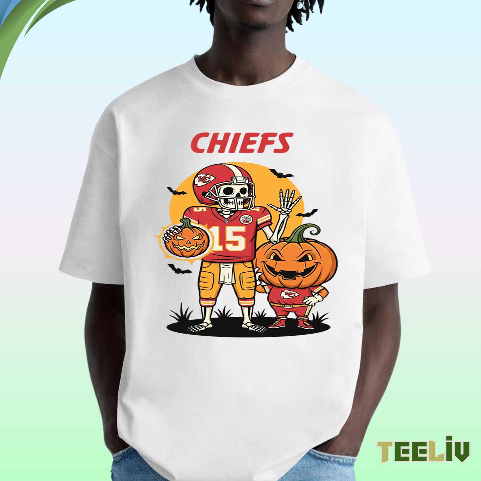 Kansas City Chiefs Skeleton Halloween T Shirt - Football Fan Merch
