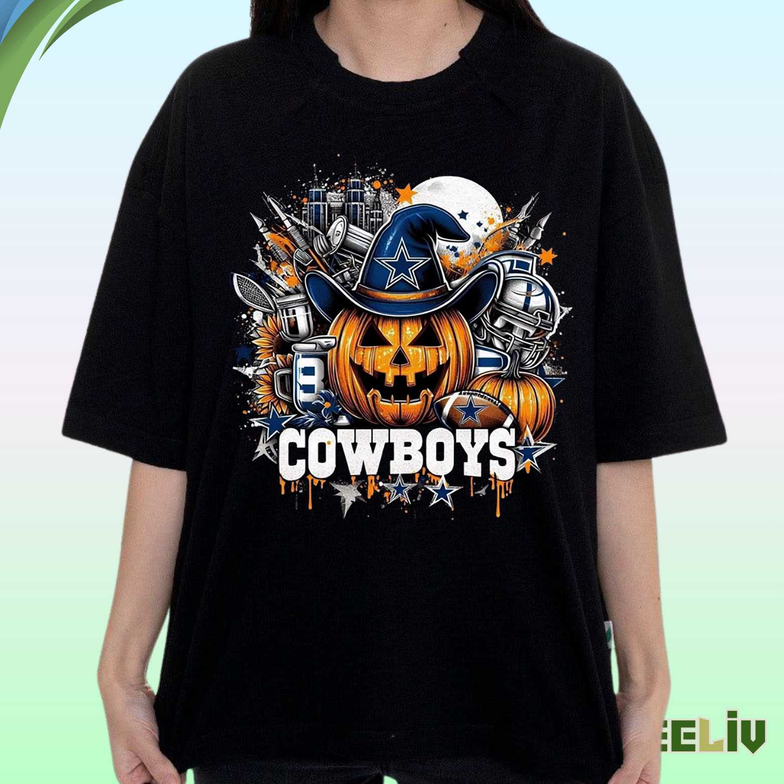 Dallas Cowboys Halloween T Shirt - Pumpkin Design