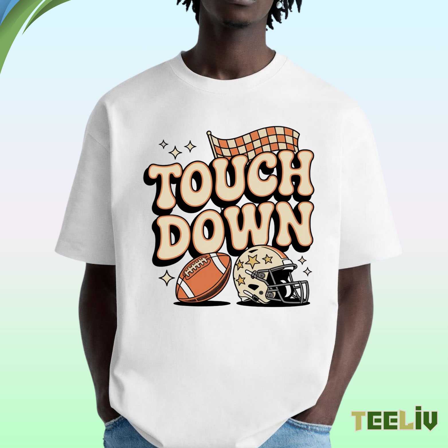 Touchdown Football T Shirt - Retro Sports Style