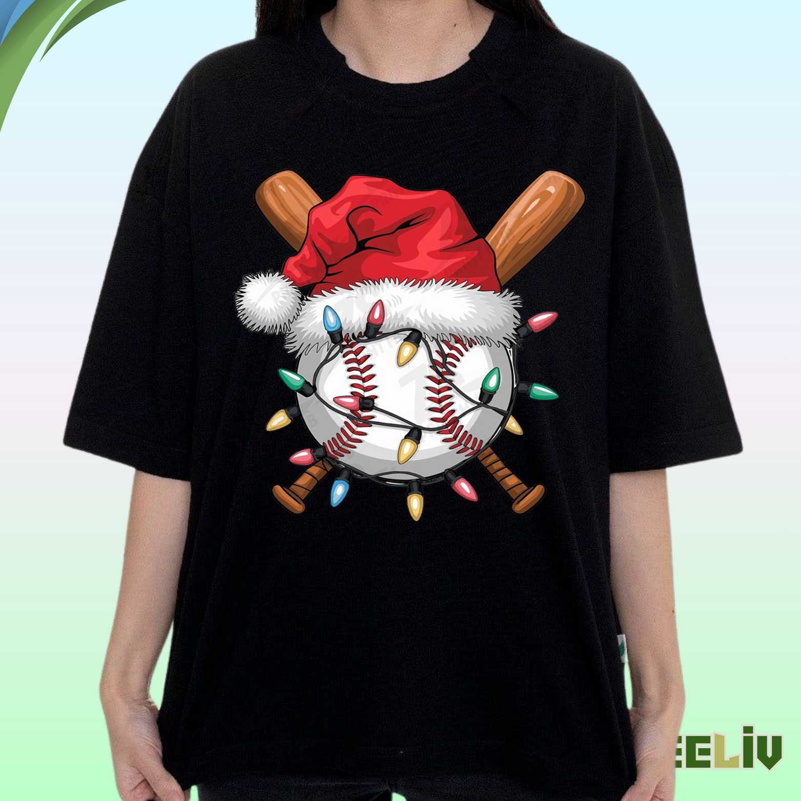 Christmas Baseball T Shirt - Holiday Sports Fan Merch