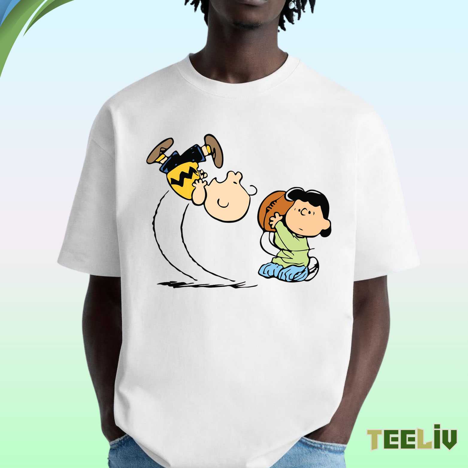 Peanuts Lucy And Charlie Brown Football T Shirt - Cartoon Nostalgia