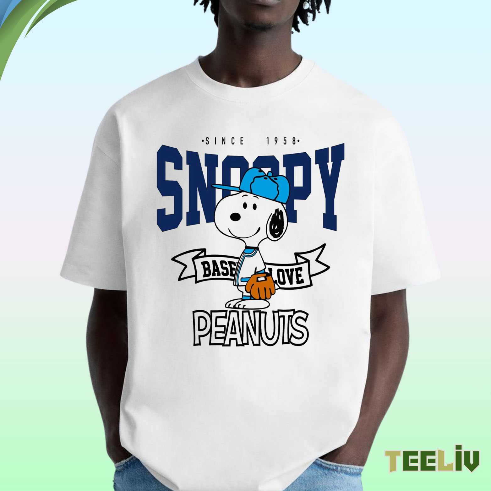 Snoopy Baseball Love T Shirt - Peanuts Cartoon Style