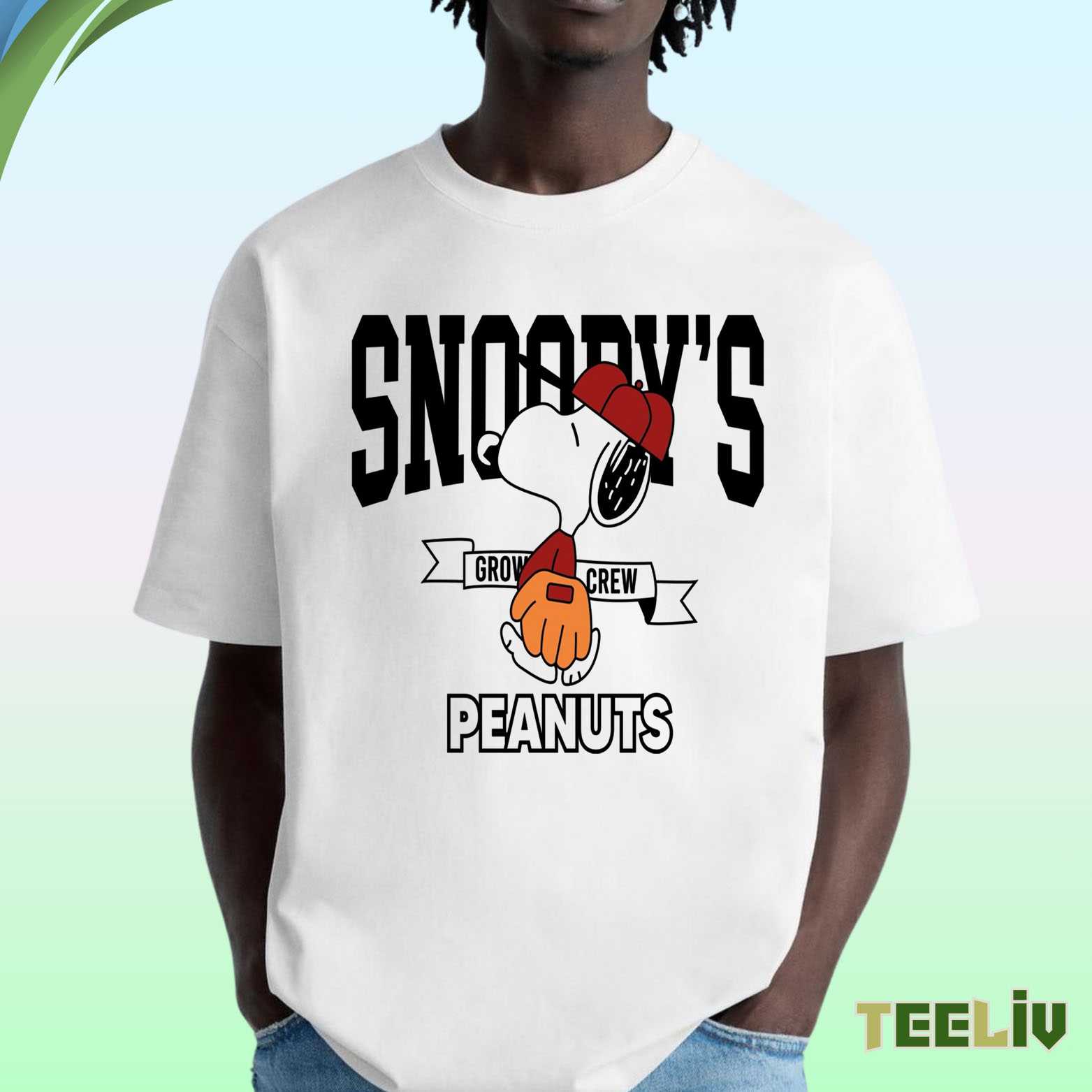 Snoopy Grow Crew T Shirt - Peanuts Baseball Fan Merch