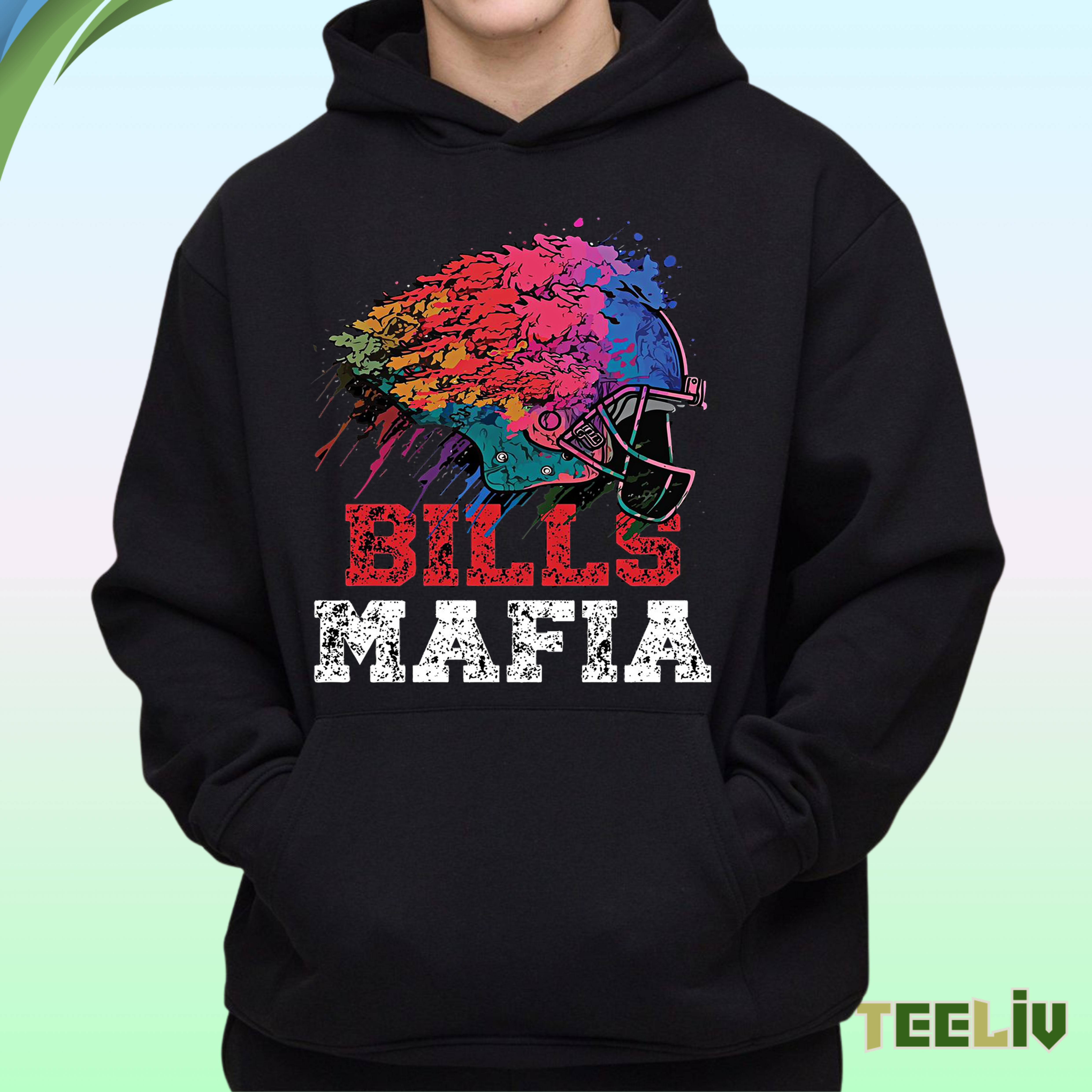 Bills Mafia Color Splash Hoodie – Bold Art Fierce Loyalty