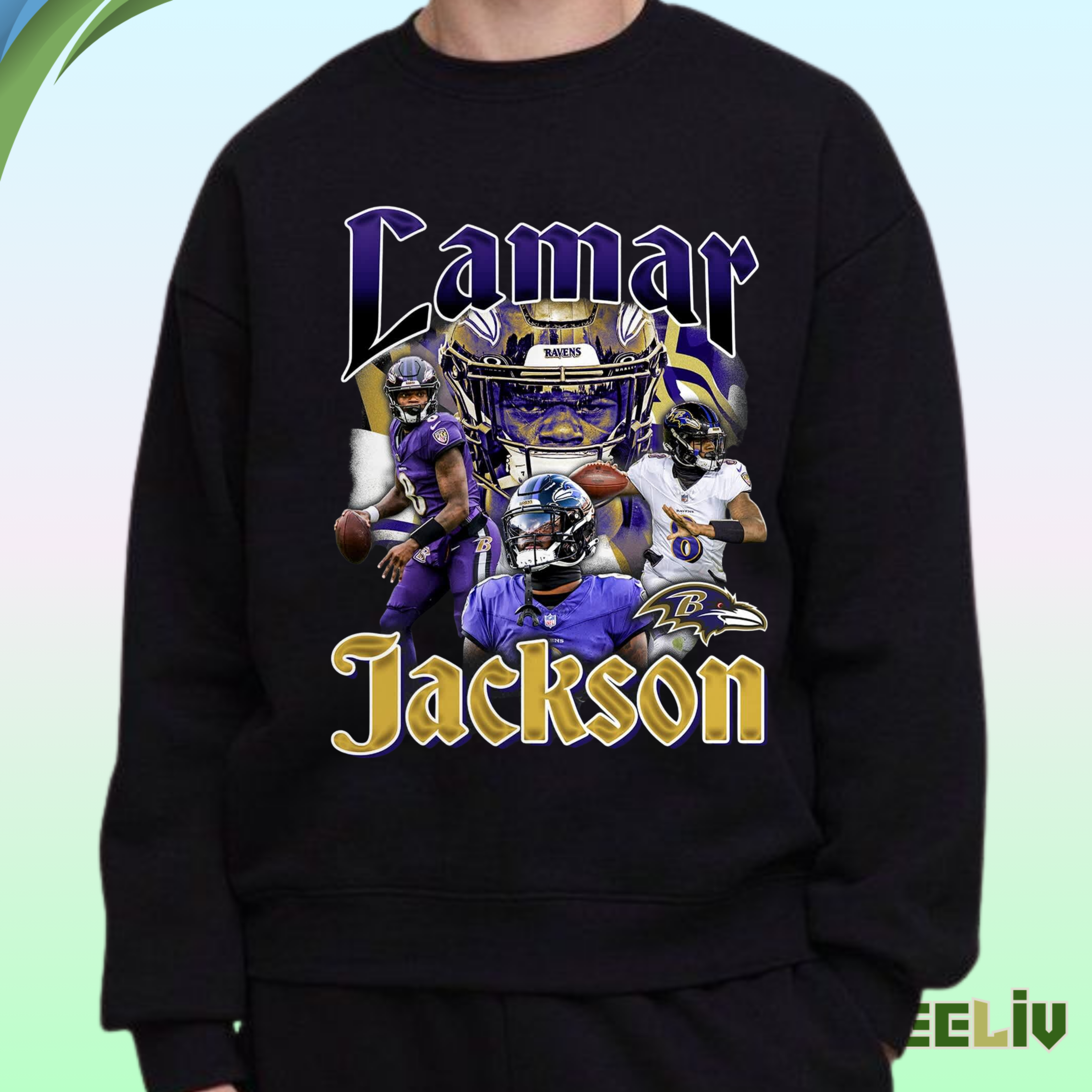 Lamar Jackson Baltimore Ravens Sweatshirt – Dynamic Player Tribute