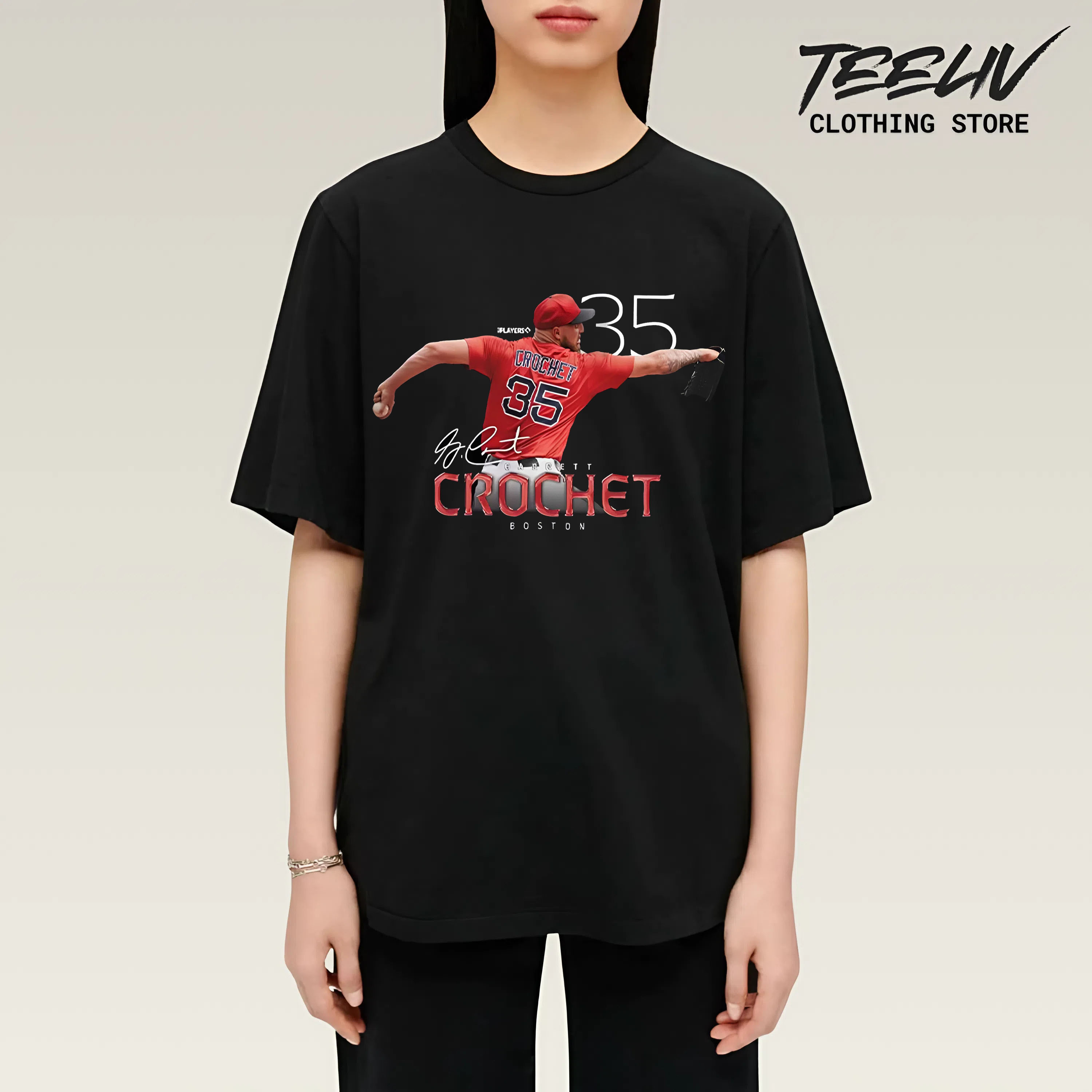 Garrett Crochet 35 Shirt Boston Pitching Legend