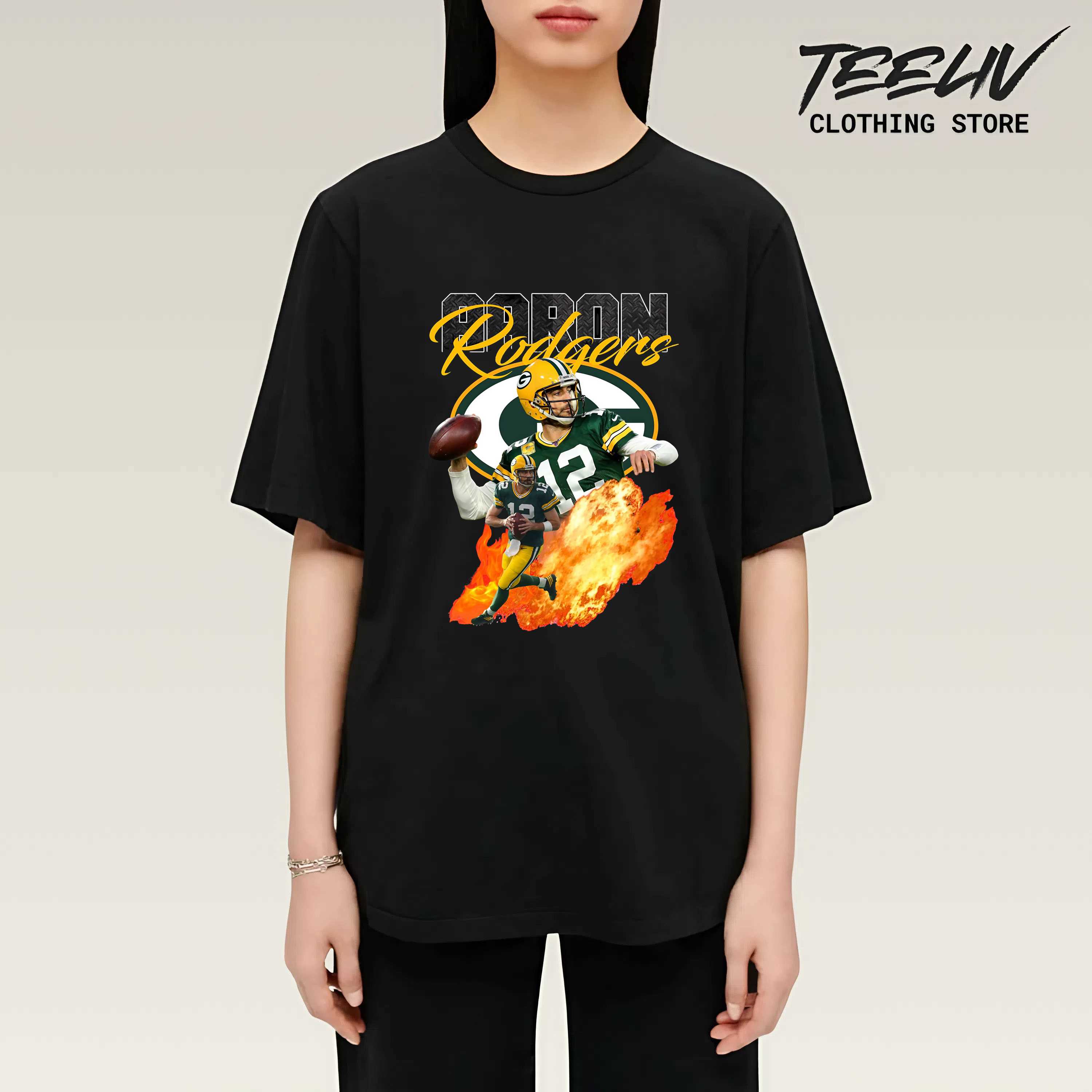 Unisex Shirt Printed With Superstar Aaron Rodgers (no 12)