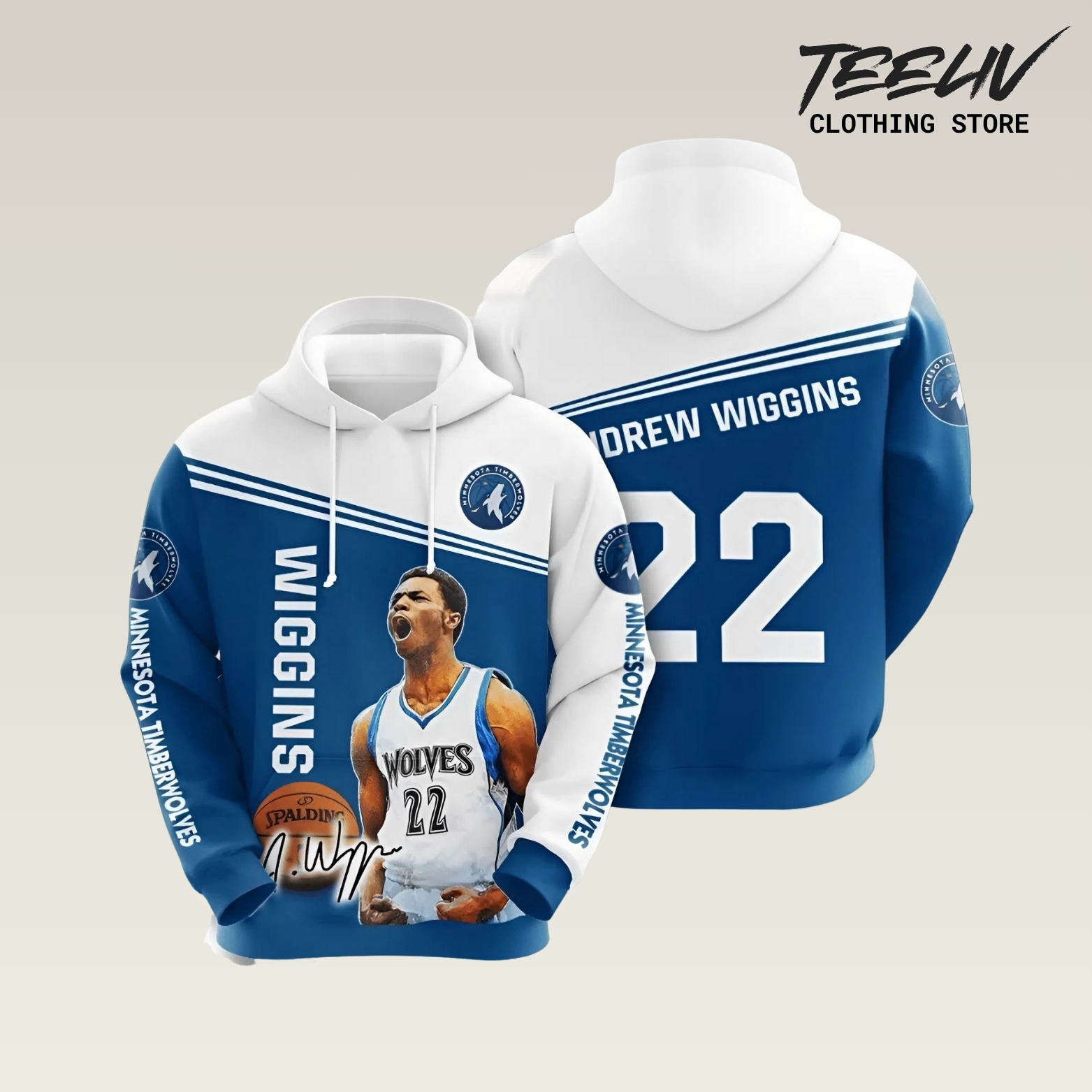Andrew Wiggins Timberwolves Howl 3d Printed Hoodie