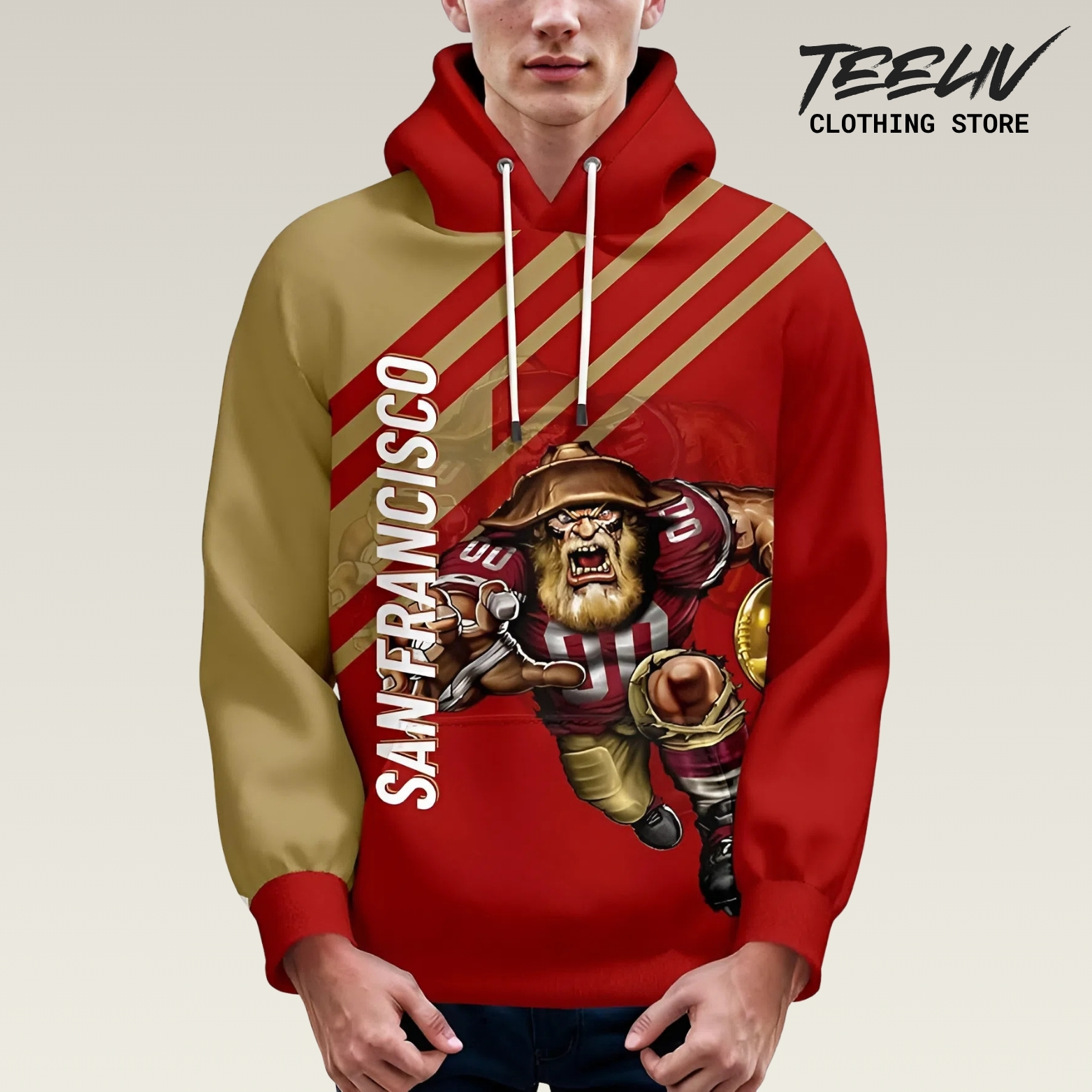 San Francisco 49ers Grizzly Gold Rush 3d Printed Hoodie