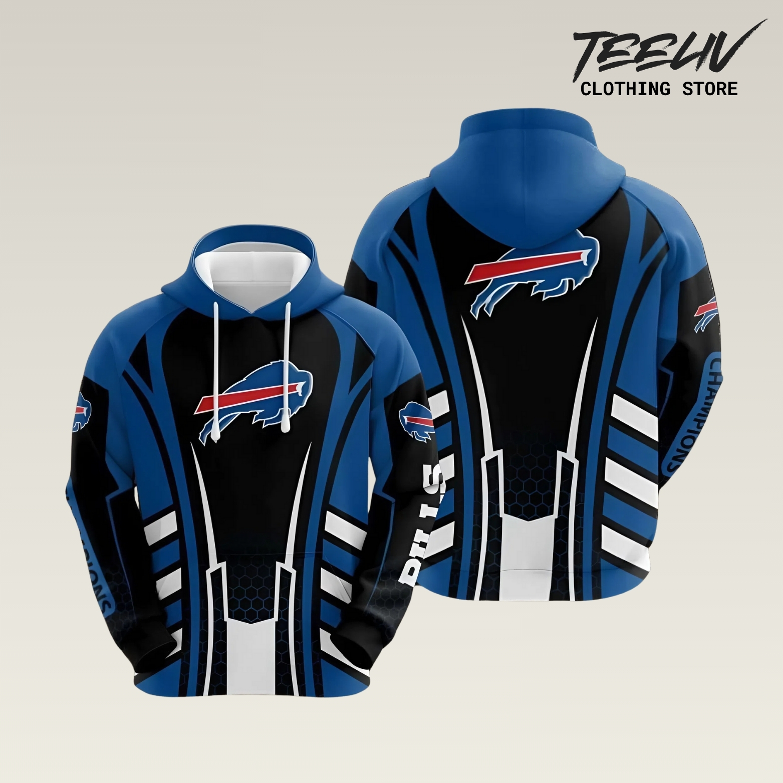 Buffalo Bills Speed Stripe Dominance 3d Printed Hoodie
